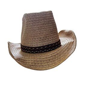 Sheplers Inc Tan Western Cowboy Straw Hat One Size